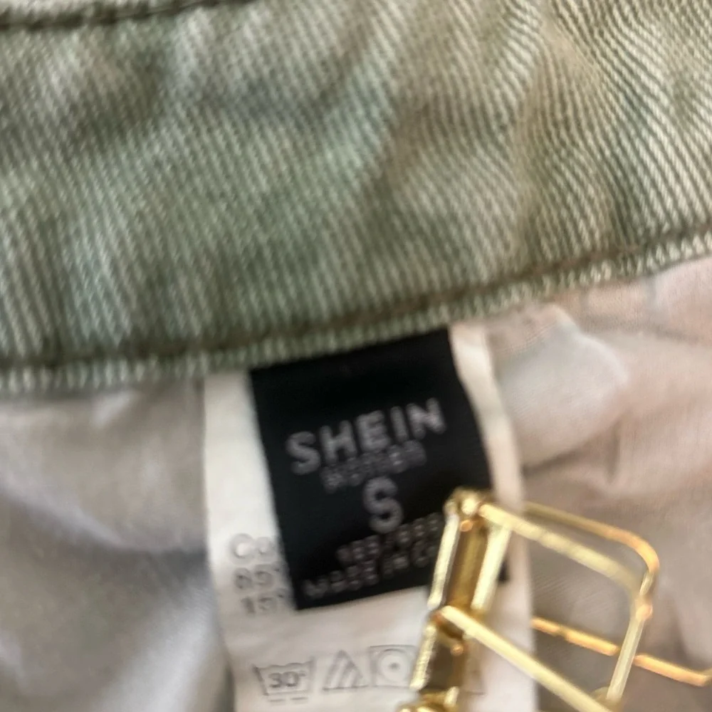SHEIN wide leg Green Denim Jeans pockets S - Picture 8 of 10